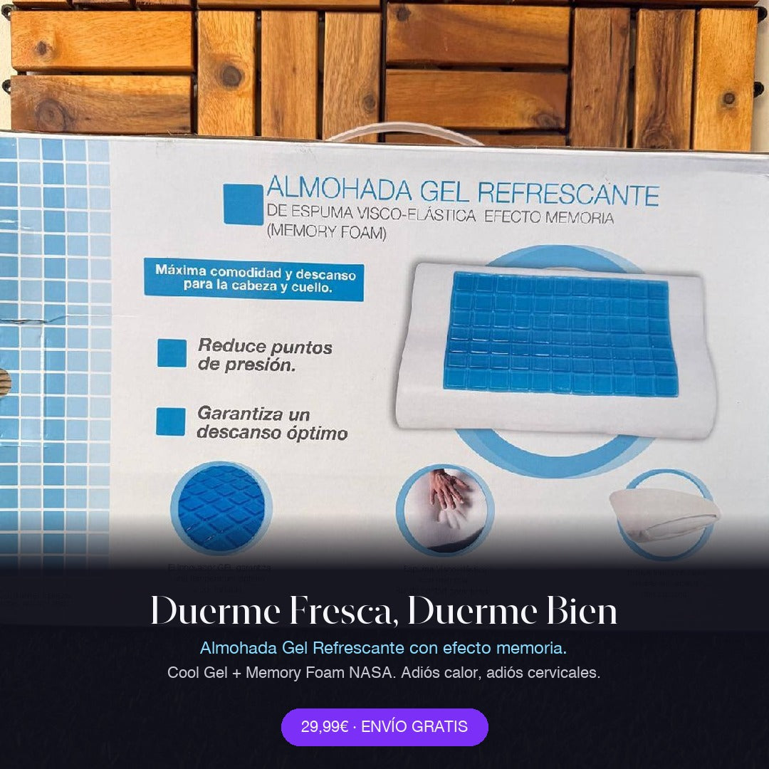 Almohada Gel Refrescante — Duerme fresca, duerme bien
