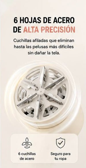 Quitapelusas Eléctrico Recargable con Pantalla Digital 🌀 6 Hojas de Acero USB-C