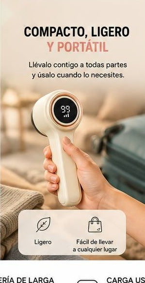 Quitapelusas Eléctrico Recargable con Pantalla Digital 🌀 6 Hojas de Acero USB-C