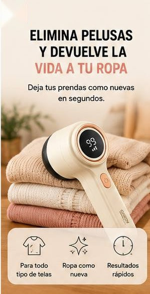Quitapelusas Eléctrico Recargable con Pantalla Digital 🌀 6 Hojas de Acero USB-C