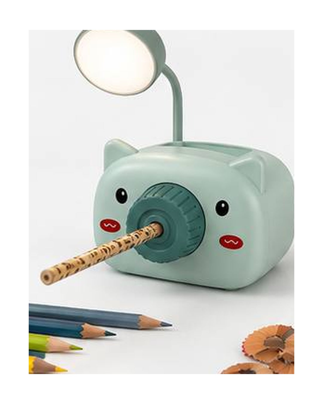 Lámpara LED Recargable de Estudio con Sacapuntas y Portalápices 🐱 USB