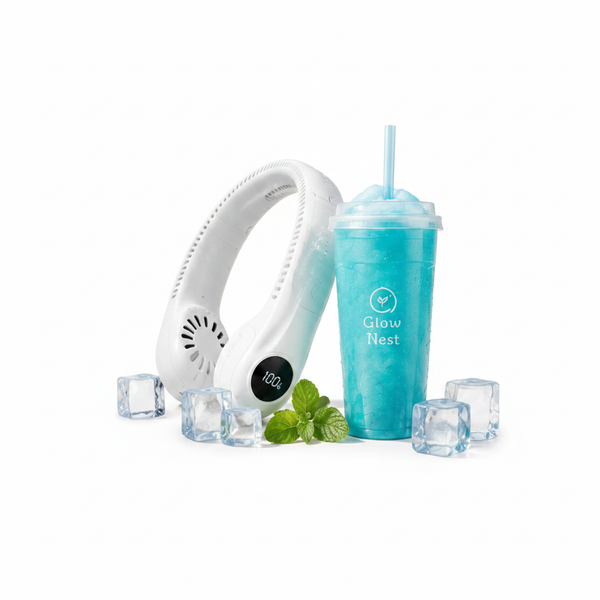 Pack No Me Derrito · Ventilador Cuello + Vaso Frozen Magic