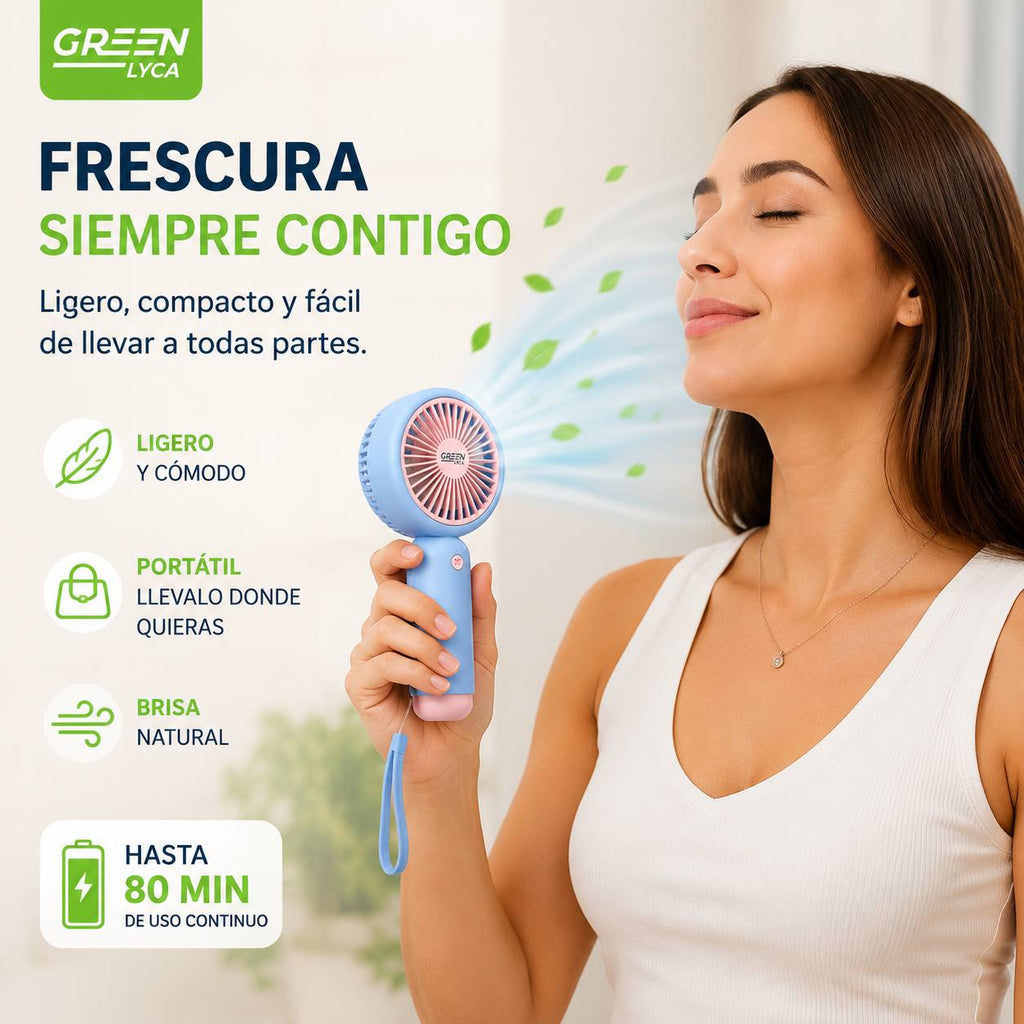 Mini Ventilador de Mano Portátil Recargable
