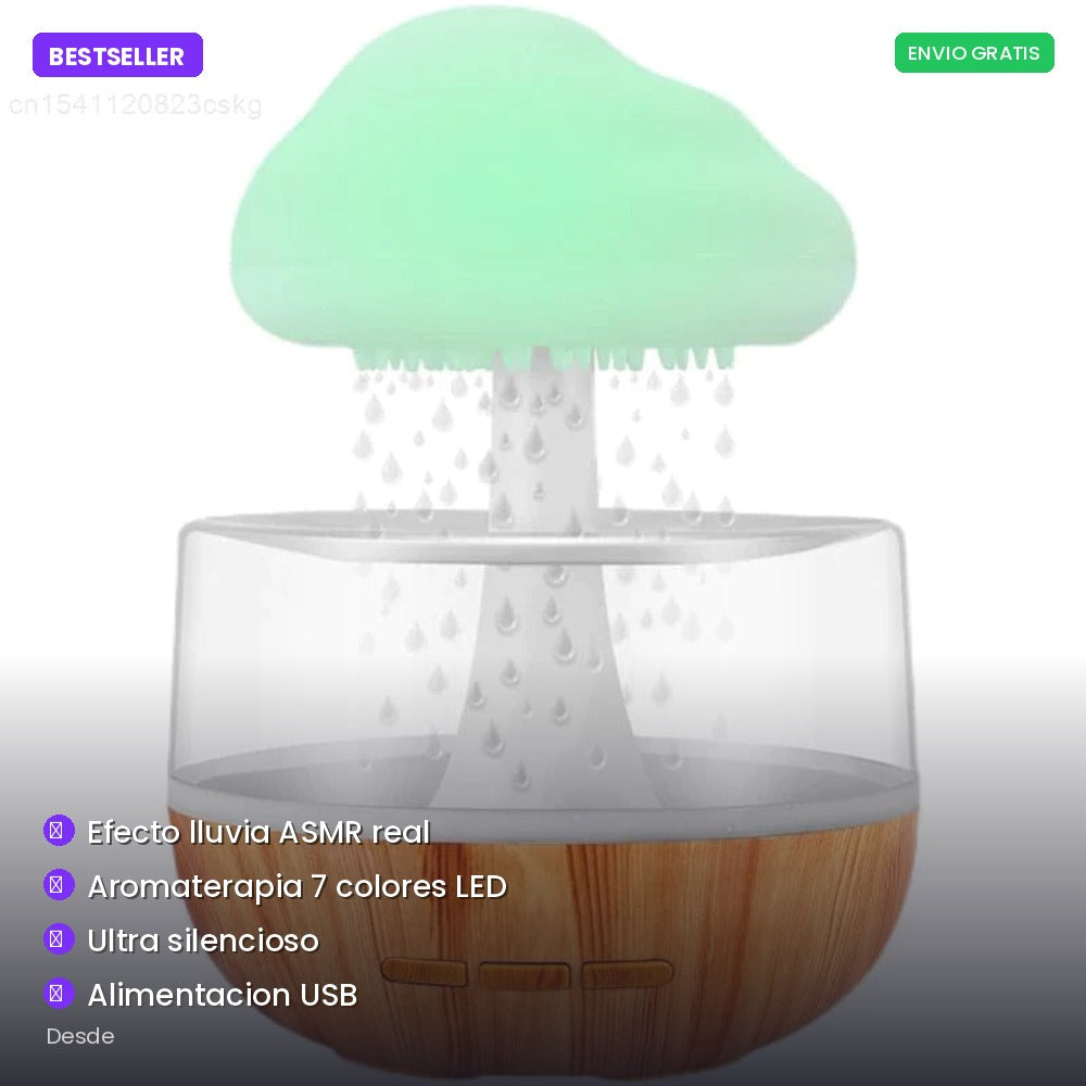 Difusor Cloud Rain - Lluvia Relajante y Aromaterapia en tu Mesa