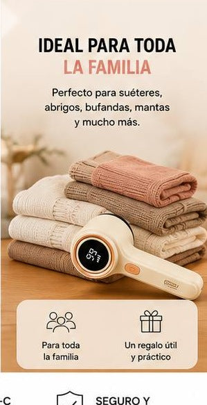 Quitapelusas Eléctrico Recargable con Pantalla Digital 🌀 6 Hojas de Acero USB-C