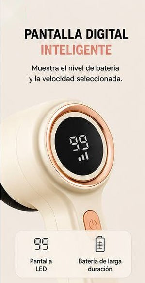 Quitapelusas Eléctrico Recargable con Pantalla Digital 🌀 6 Hojas de Acero USB-C