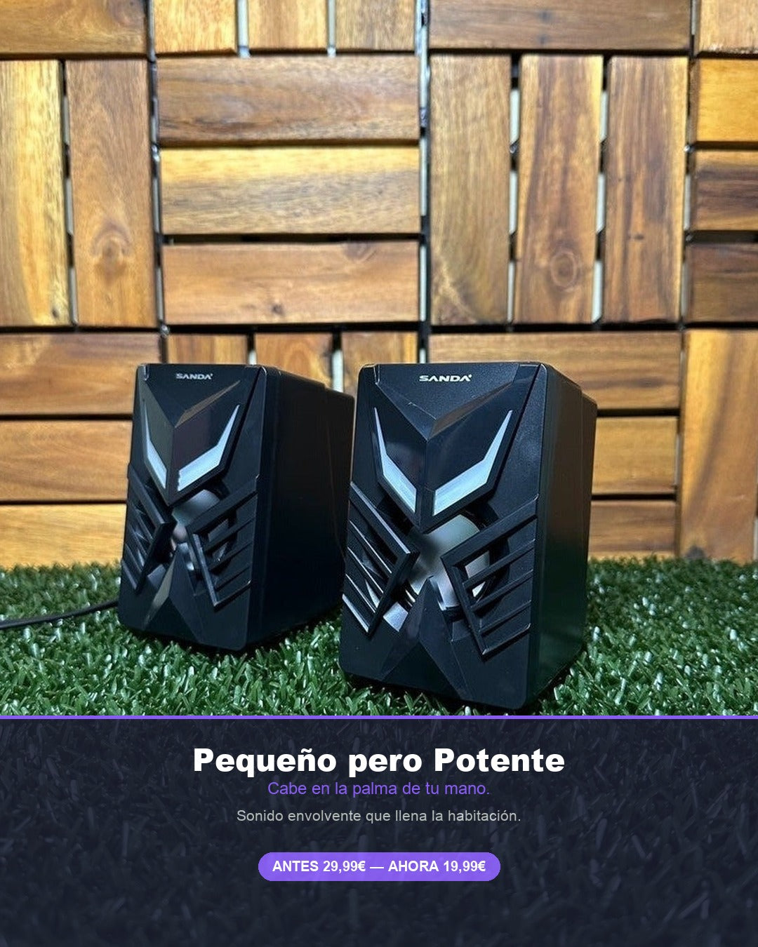 Mini Altavoz Bluetooth Portátil con Luces LED | Sonido 360° Recargable
