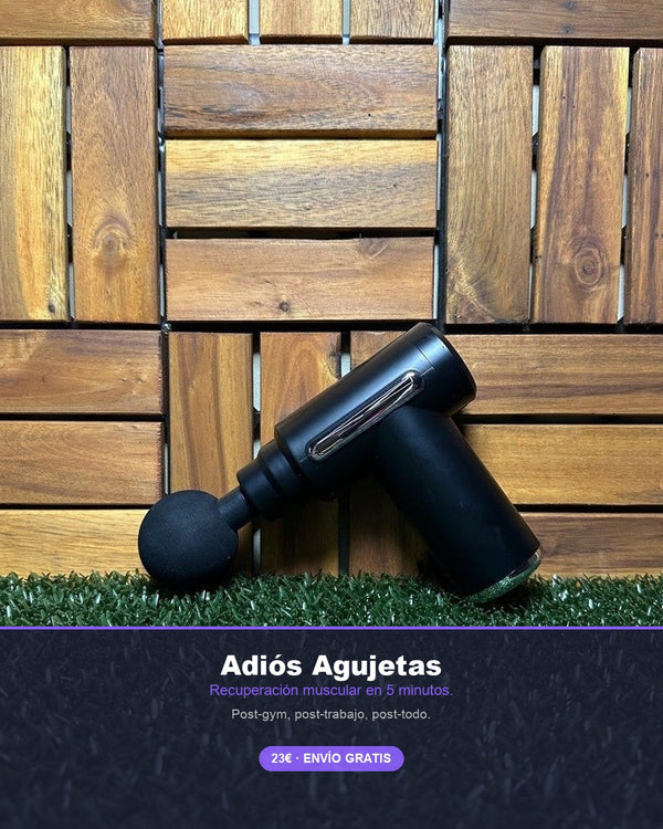 Pistola de Masaje Muscular Profesional | 6 Velocidades y 4 Cabezales