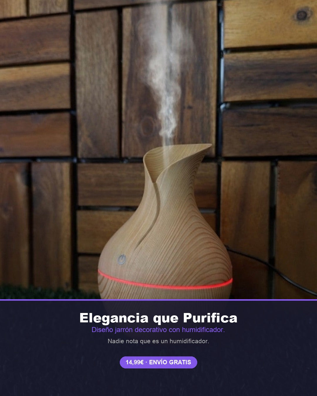 Humidificador Jarrón Decorativo Gen-X con LED | Difusor Aromaterapia Elegante