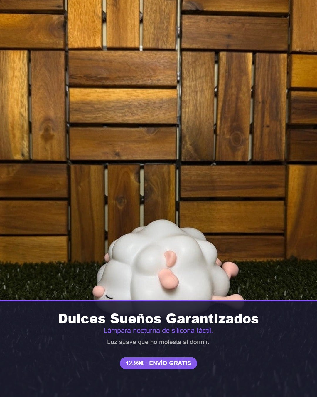 Lámpara Nocturna Infantil Ovejita de Silicona | LED Táctil Multicolor
