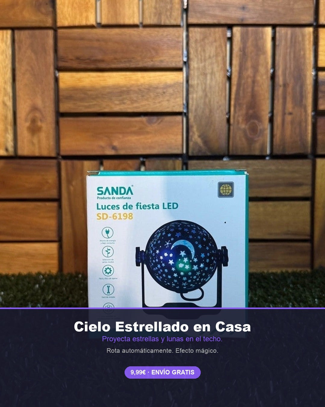 Proyector de Estrellas y Lunas RGB LED | Luz Nocturna Giratoria para Fiestas