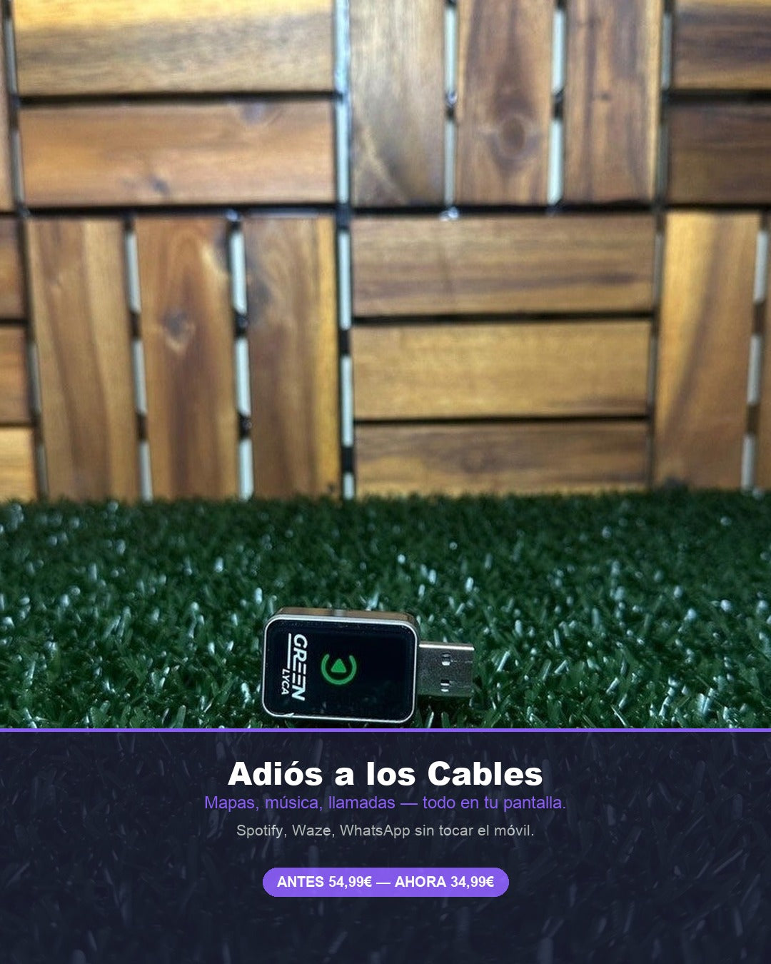 Adaptador CarPlay y Android Auto Inalámbrico 2en1 | Convierte tu Coche en Smart