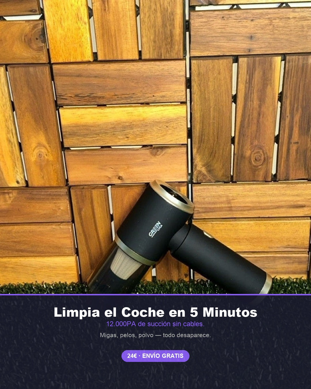 Aspiradora Portátil sin Cable 12000PA | 2en1 Coche y Hogar Recargable