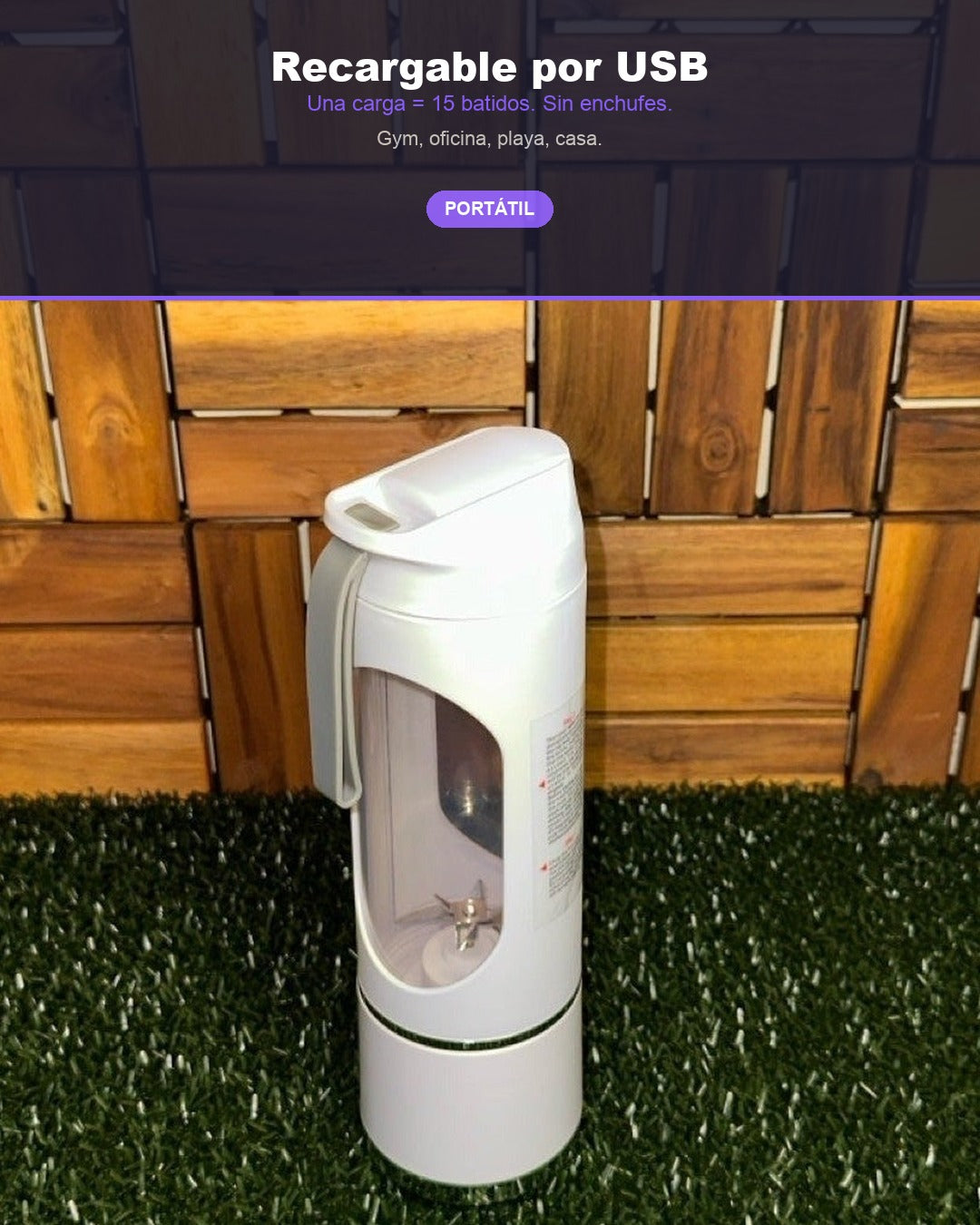 Batidora Portátil Recargable USB | Smoothies y Zumos Frescos en Segundos