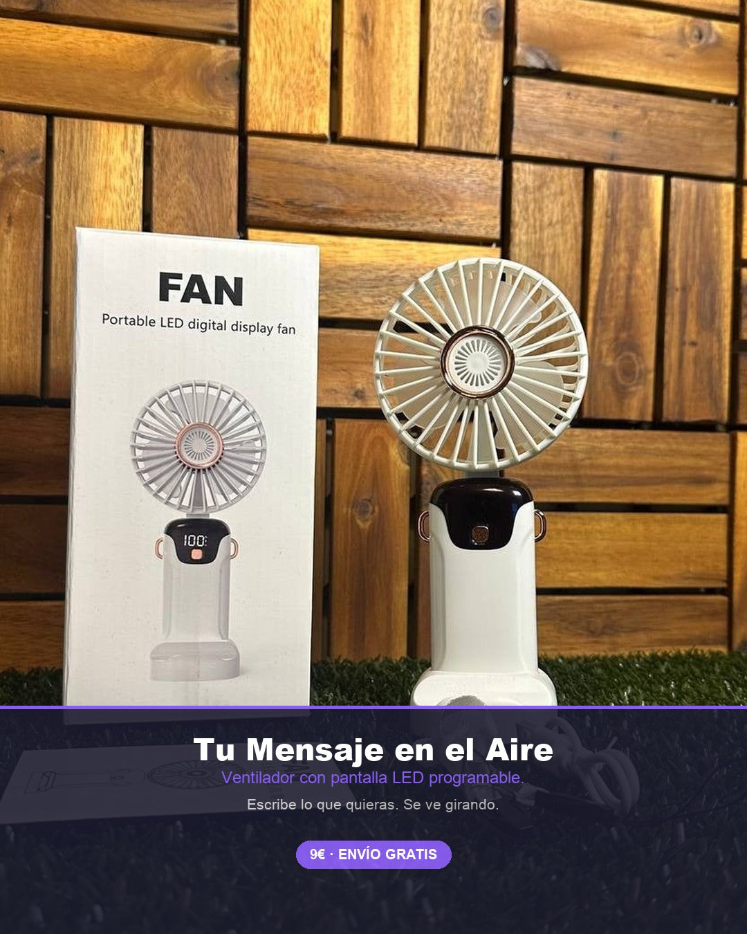 Ventilador Portátil USB con Pantalla LED Digital | Recargable y Silencioso