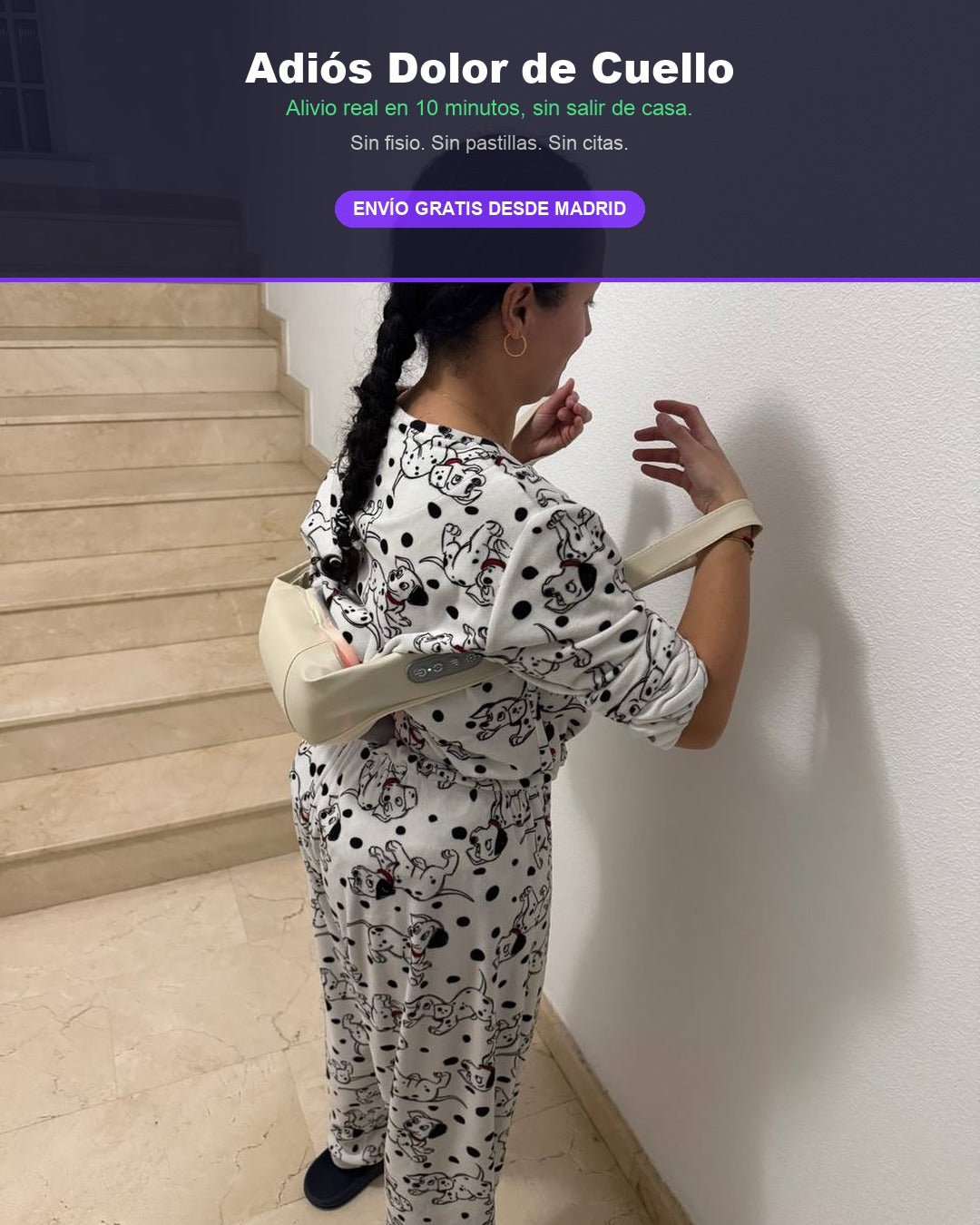 Masajeador Cervical EMS con Calor | Alivio del Dolor de Cuello y Espalda