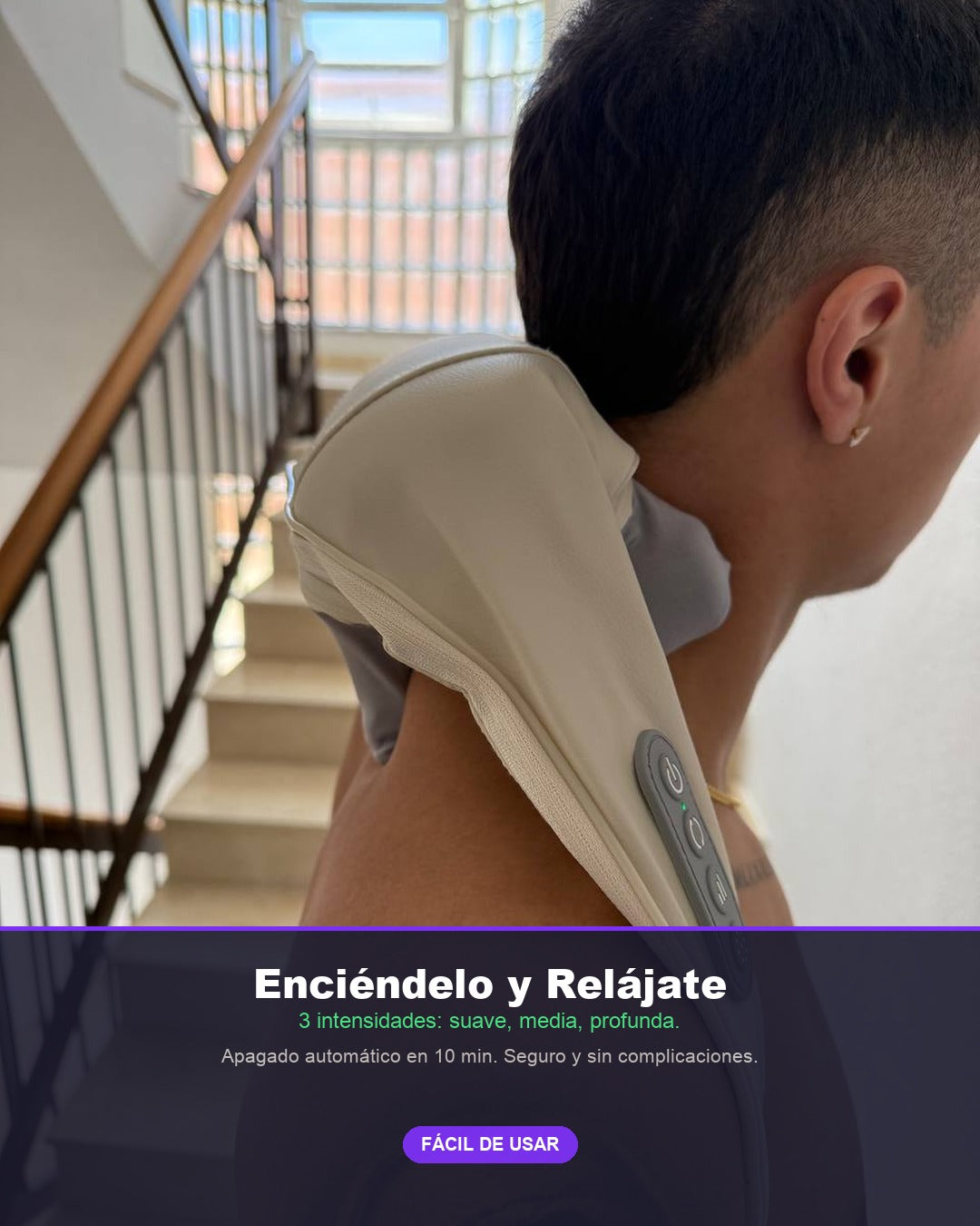 Masajeador Cervical EMS con Calor | Alivio del Dolor de Cuello y Espalda