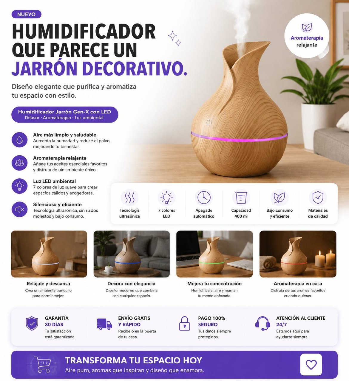 Humidificador Jarrón Decorativo