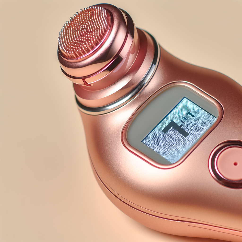 Masajeador Facial detalle close-up rose gold