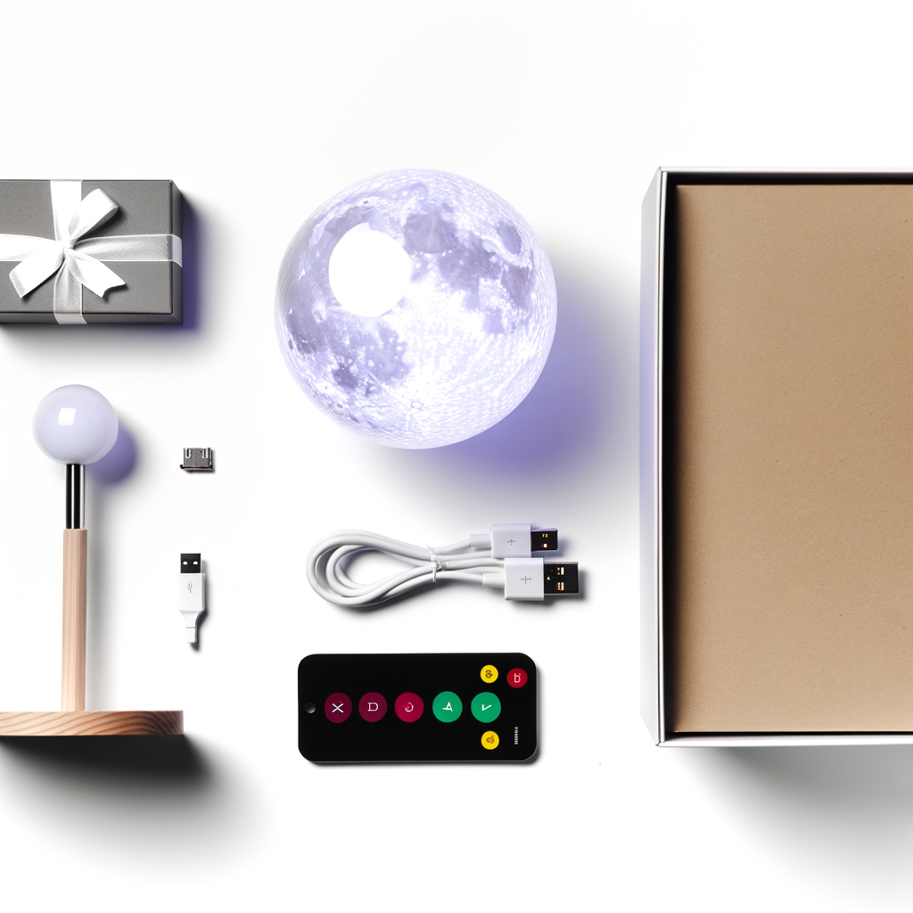 Lampara Luna 3D - Que incluye unboxing