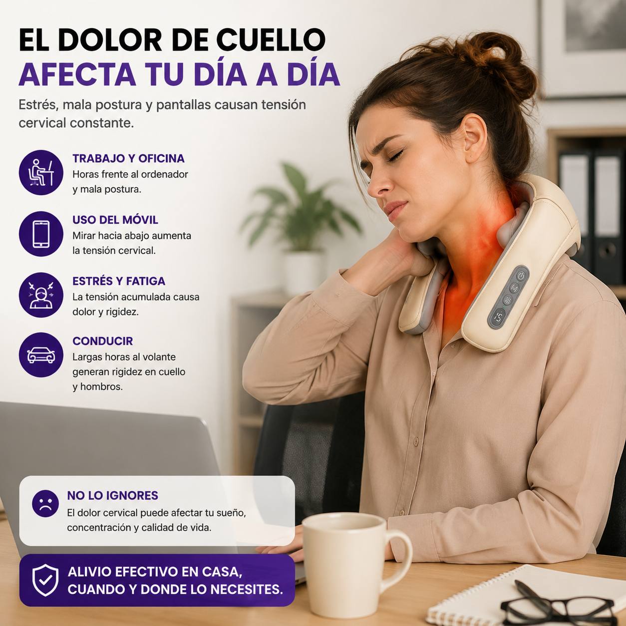 El dolor de cuello afecta tu día