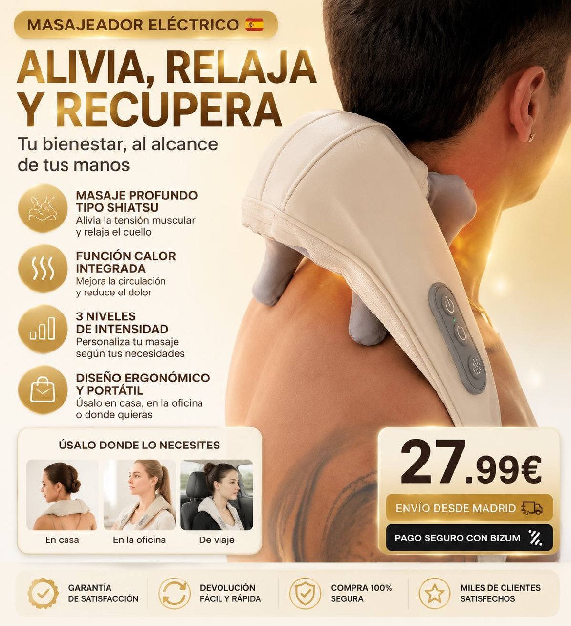 Masajeador Cervical EMS — Alivia, Relaja y Recupera · Editorial