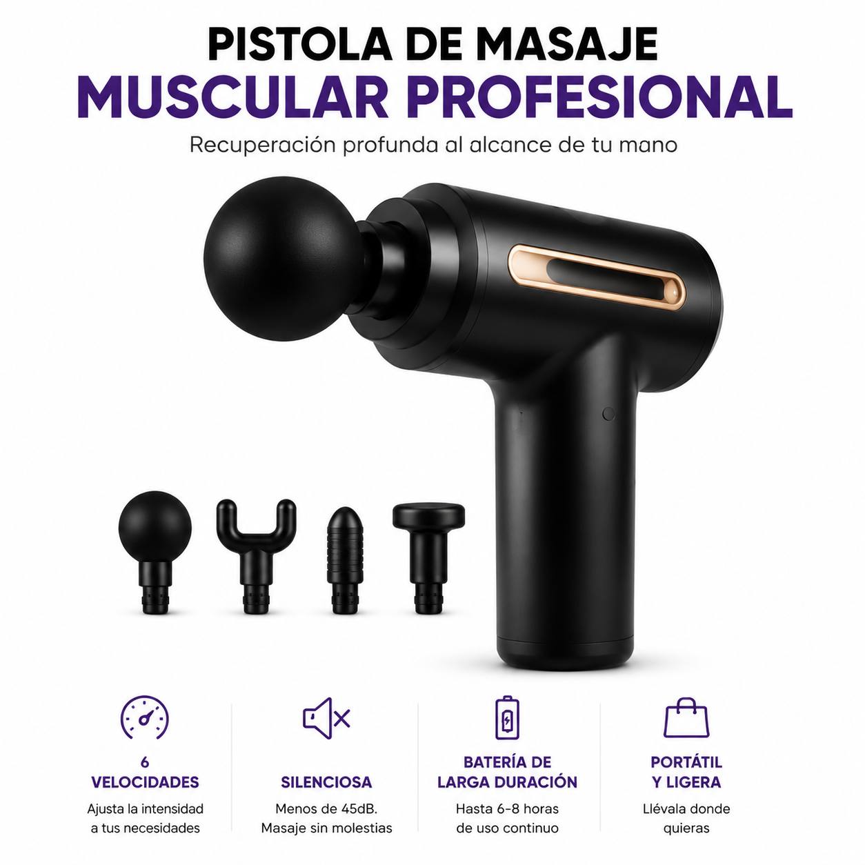 Pistola de Masaje Muscular Profesional