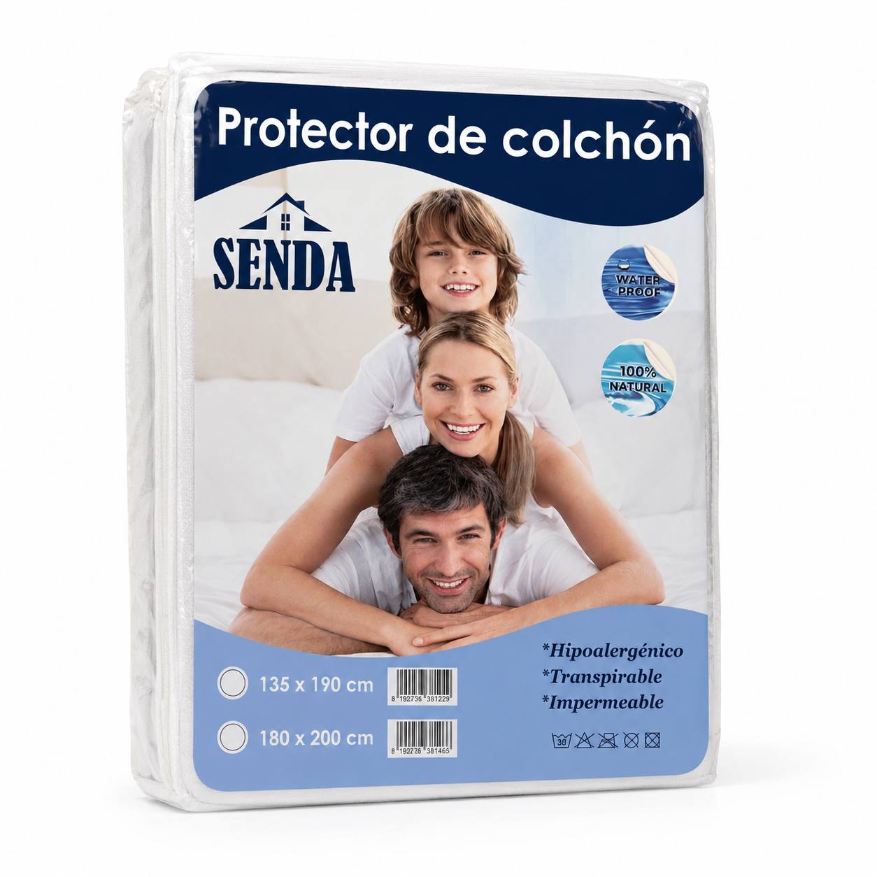 Protector de colchón impermeable SENDA — packaging