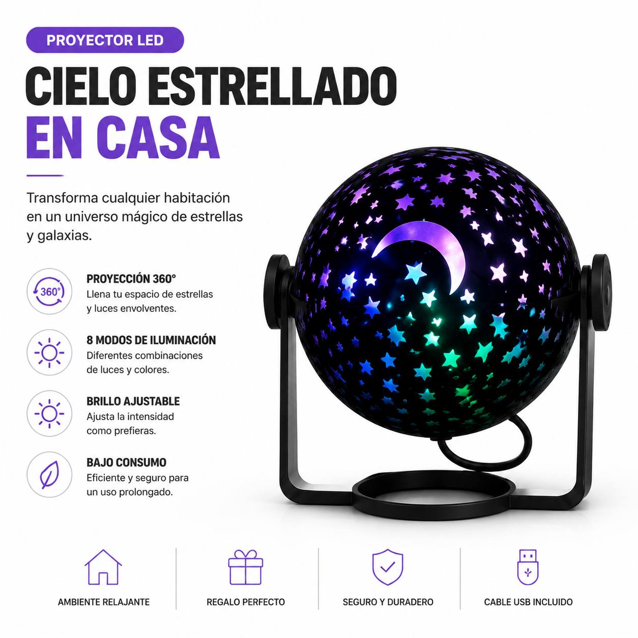 Proyector LED Cielo Estrellado