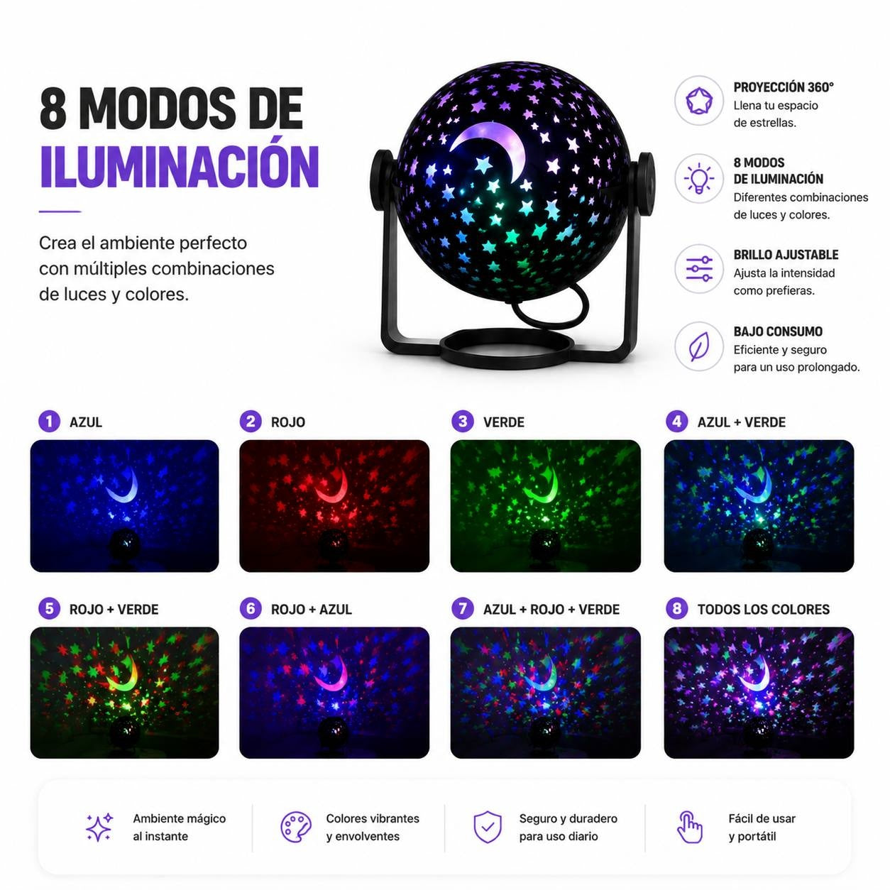 8 modos de iluminación