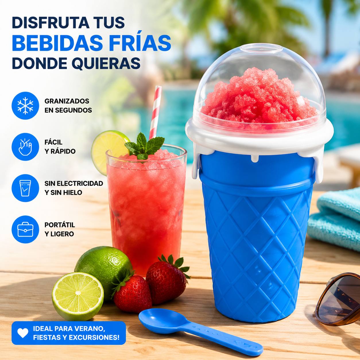 Vaso para Helados y Granizados Instantáneos | Frozen Magic Sin Electricidad