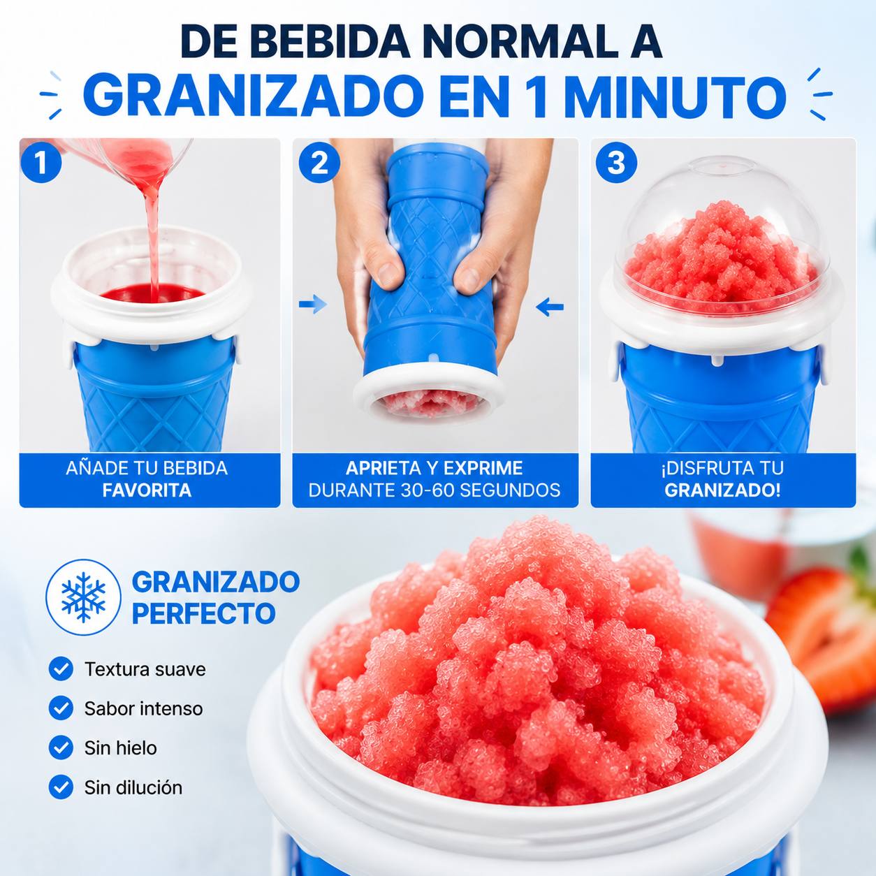 Vaso para Helados y Granizados Instantáneos | Frozen Magic Sin Electricidad