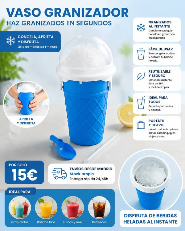 Vaso para Helados y Granizados Instantáneos | Frozen Magic Sin Electricidad